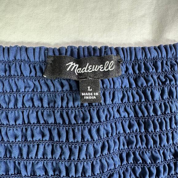 Madewell Dress Womens Large Purple Lucie Puff Sleeve Smocked Mini Rockfern Plaid - Picture 4 of 12